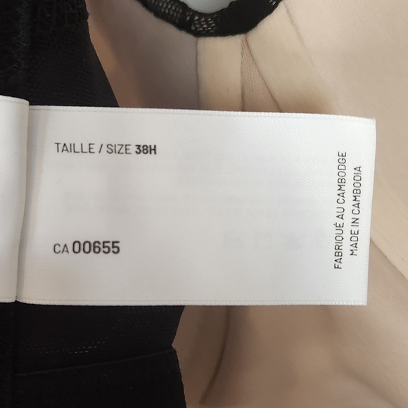 Tivoglio Black Lace Wireless T-shirt Bra Size 38H Wire Free Lightly Lined Sexy - Picture 10 of 11